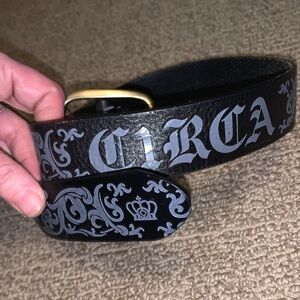 Circa skateboarding black leather belt medium